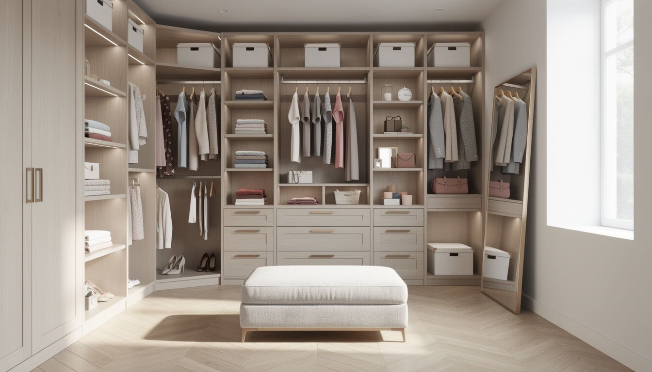 Découvrez notre guide pratique pour aménager un dressing sur mesure, optimisez l'espace et organisez vos vêtements avec style et fonctionnalité.