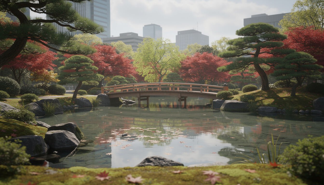 Découvrez le jardin japonais d'Ichikawa, un véritable havre de paix en pleine ville, où sérénité et beauté naturelle vous invitent à la détente et à la contemplation.