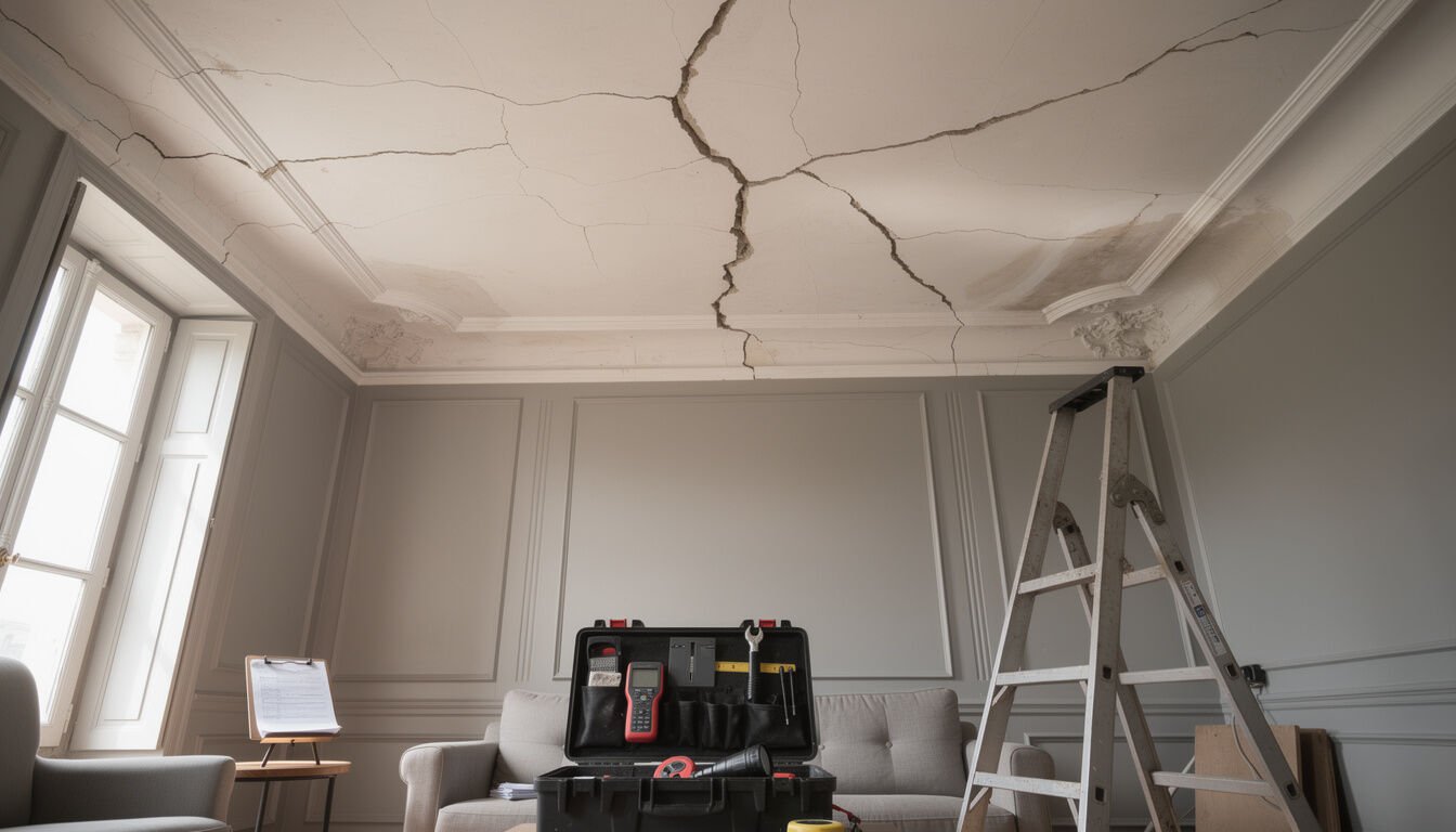 Découvrez les causes courantes des fissures au plafond et apprenez les méthodes efficaces pour les réparer durablement.