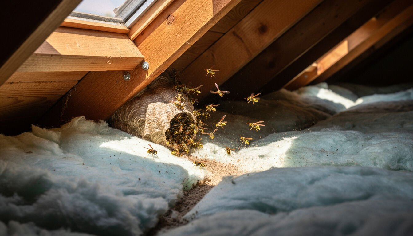 Découvrez s'il est sécuritaire de laisser un nid de guêpes sous votre toiture et comment agir pour protéger votre habitation et votre famille.