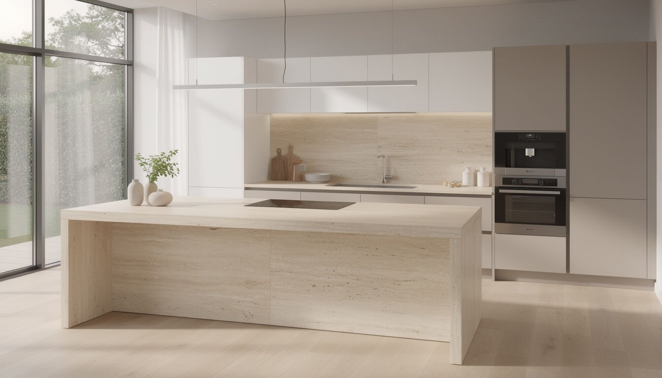 Découvrez les nombreux avantages du plan de travail en travertin, un matériau naturel alliant esthétique, durabilité et facilité d'entretien pour sublimer votre cuisine.