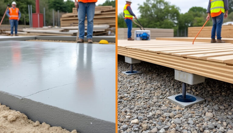 découvrez comment choisir entre dalle béton et plots pour votre chantier, en fonction de vos besoins, contraintes et budget afin d’assurer la meilleure stabilité et durabilité.